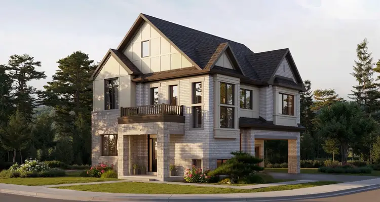 Luxury detached home at Riverview South Oakville by Caivan backing onto woods in Oakville, Ontario.