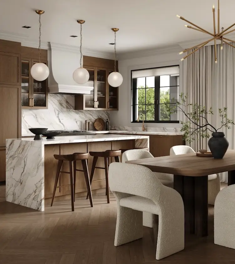Modern chef-inspired kitchen with granite countertops and open-concept island in Riverview South Oakville homes by Caivan.
